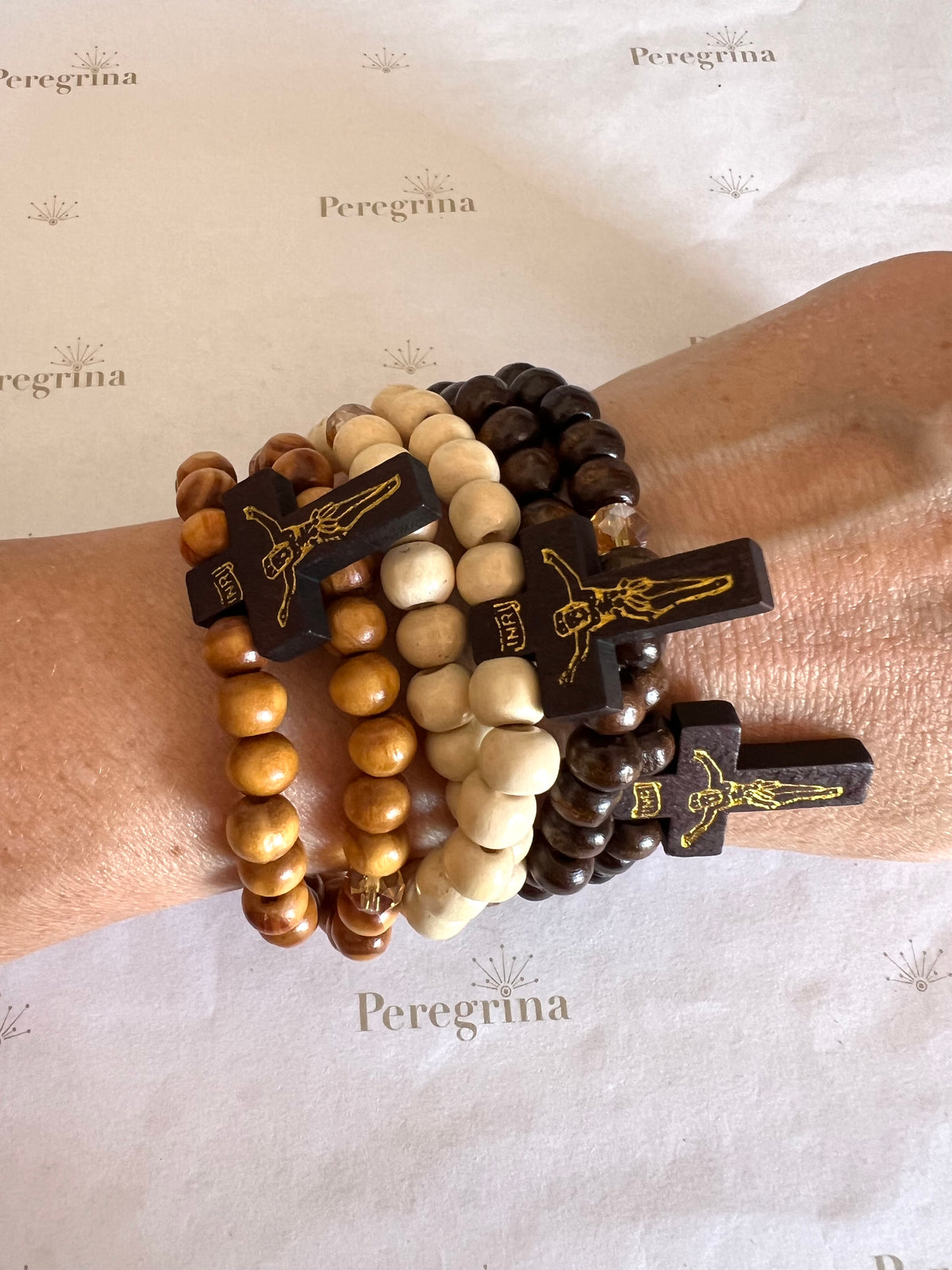 Rosario Pulsera Madera