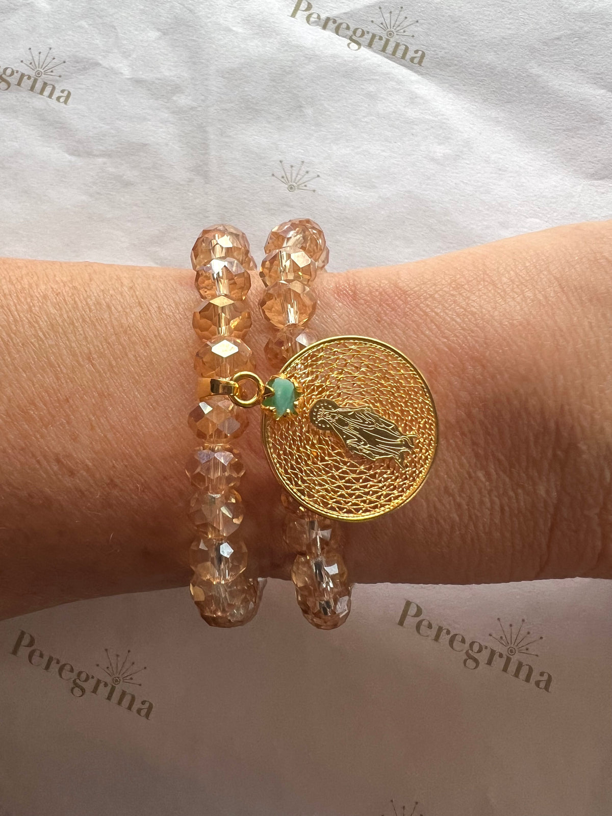 Rosario Pulsera Medalla Filigrana Personalizada