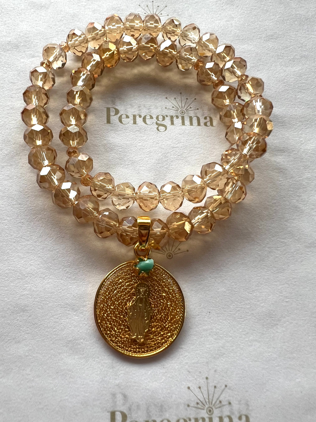 Rosario Pulsera Medalla Filigrana Personalizada