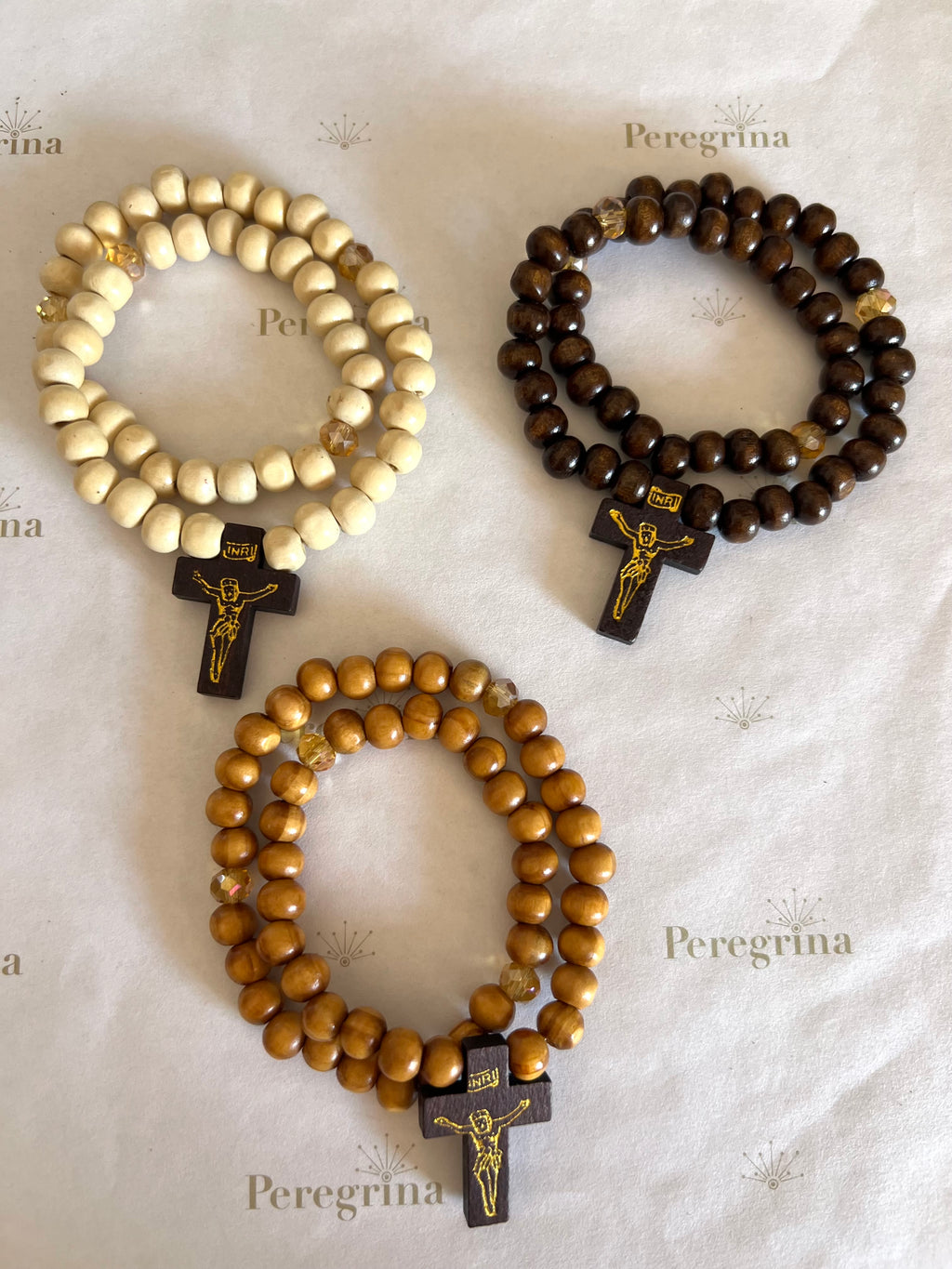 Rosario Pulsera Madera