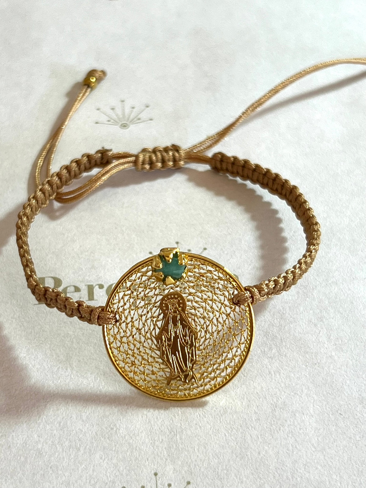 Pulsera Tejida Virgen Milagrosa Filigrana