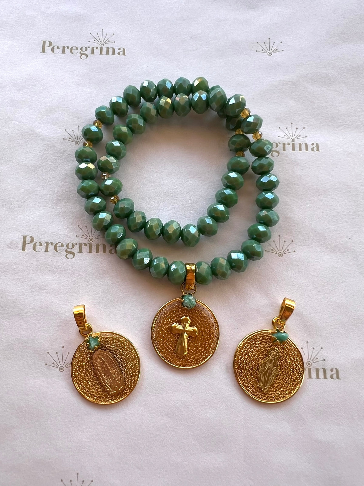 Rosario Pulsera Medalla Filigrana Personalizada
