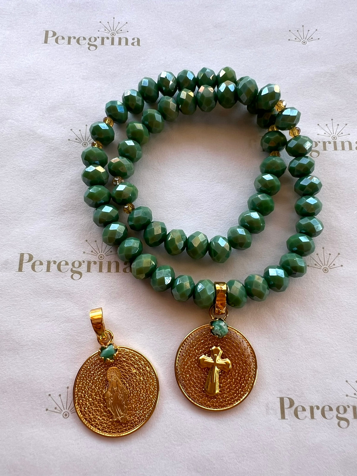 Rosario Pulsera Medalla Filigrana Personalizada